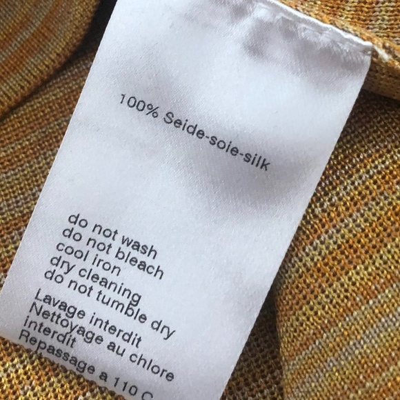 Akris Tangerine Yellow Striped Short Sleeve Top